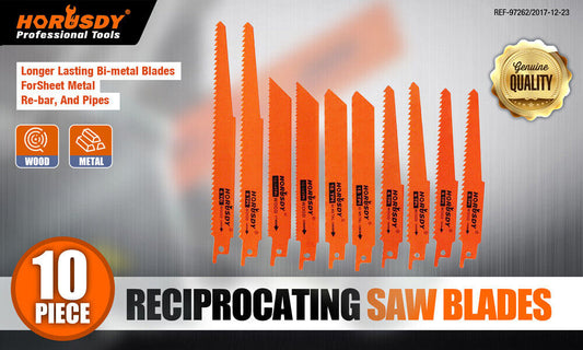 10Pack Reciprocating Saw Blades For Wood Metal Timber Demolition Cutting