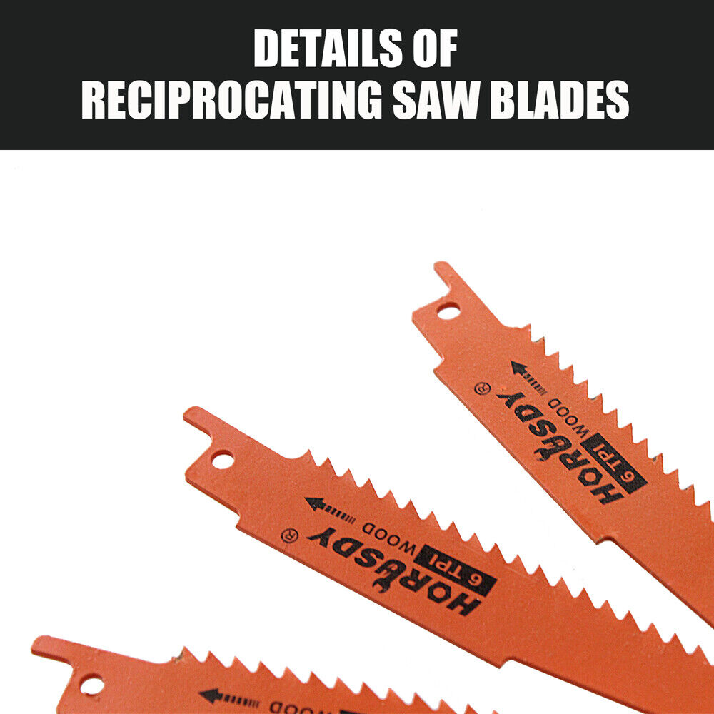 10Pack Reciprocating Saw Blades For Wood Metal Timber Demolition Cutting