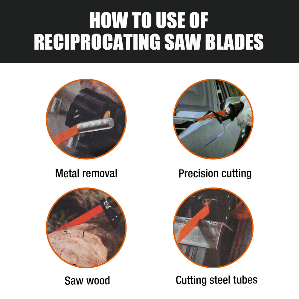 10Pack Reciprocating Saw Blades For Wood Metal Timber Demolition Cutting