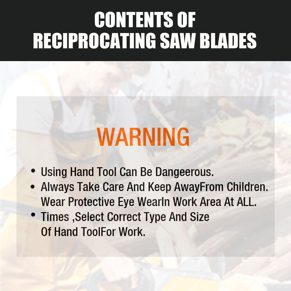 10Pack Reciprocating Saw Blades For Wood Metal Timber Demolition Cutting