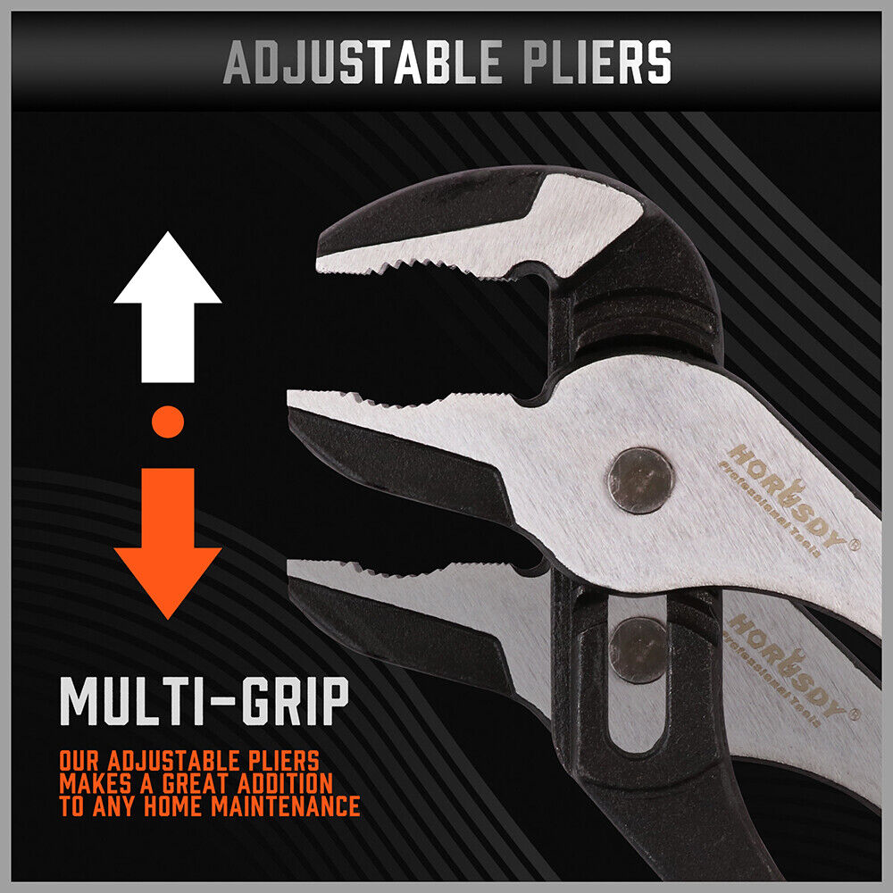 2Pack Groove Joint Pliers 8 & 10-inch Multi Grip Non-Slip