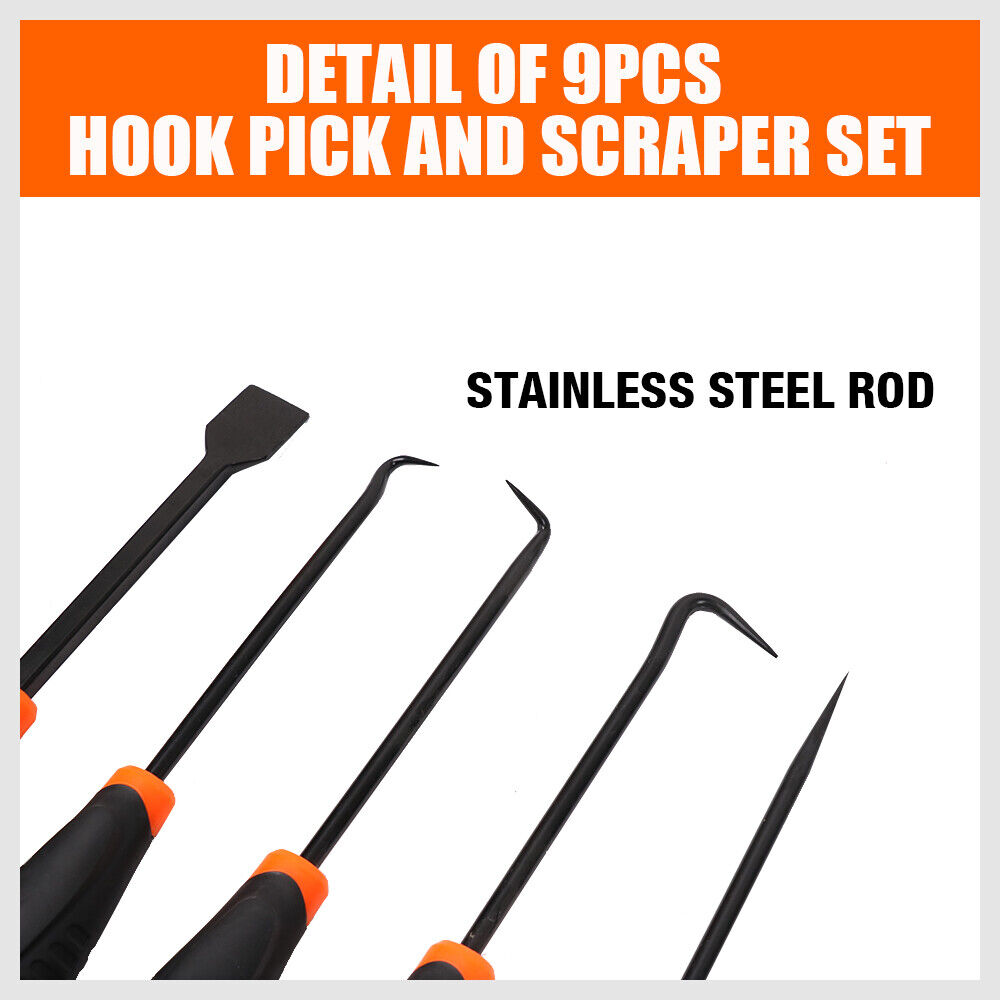 9pc Hook and Pick Tool Scraper ,Large Full & Small