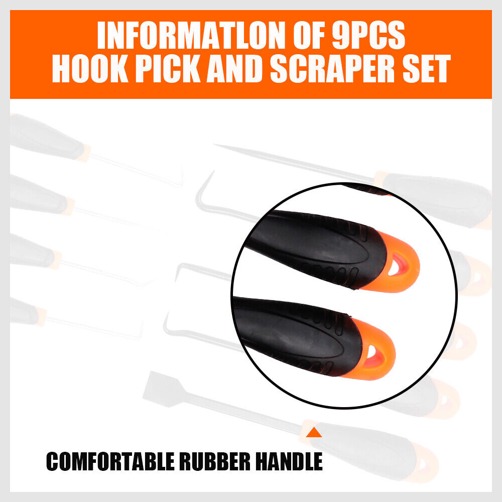 9pc Hook and Pick Tool Scraper ,Large Full & Small
