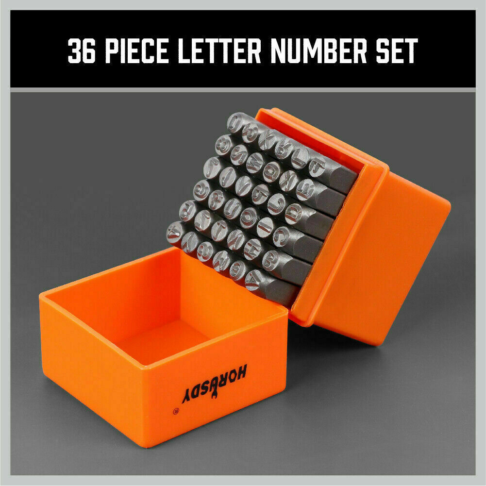 36Pack 6mm Number & Capital Letter Stamp Punches Metal Plastic