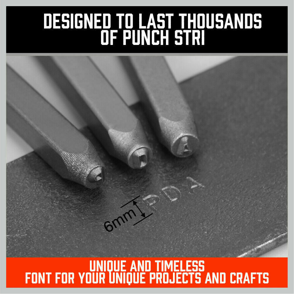 36Pack 6mm Number & Capital Letter Stamp Punches Metal Plastic