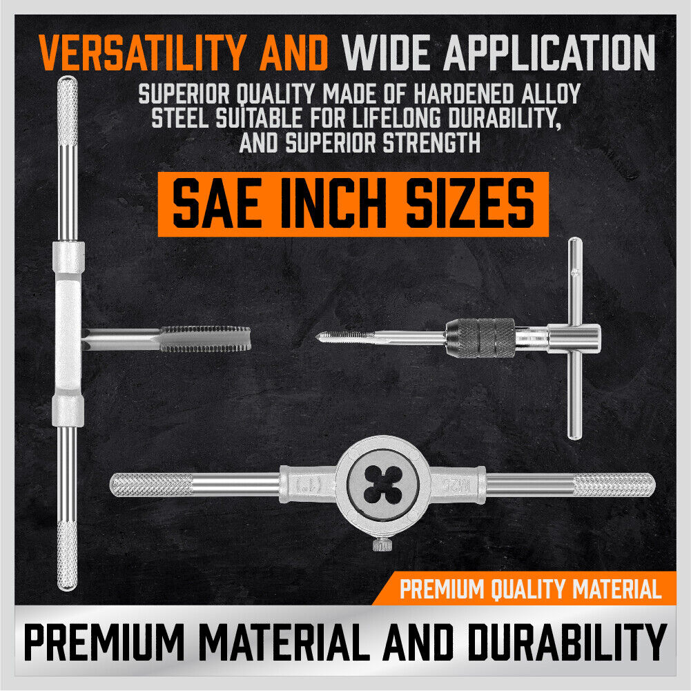 40Pack Tap And Die Imperial SAE Screw Screwdriver Thread Drill