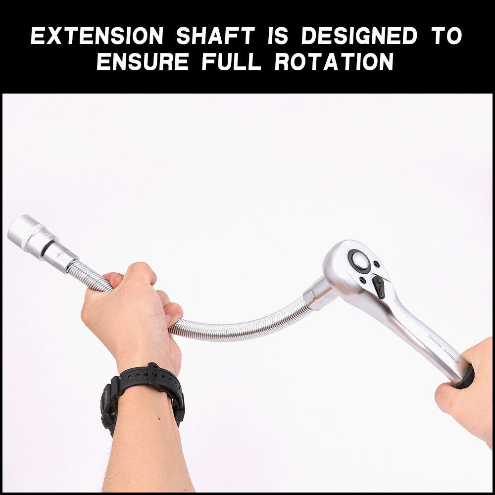 3PC Flexible Socket Extension Bars Shaft 1/2" 1/4" 3/8" Drive