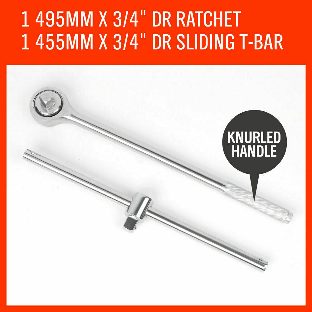 27Pack Heavy-Duty Socket Wrench 3/4" Drive Metric & Imperial Extension