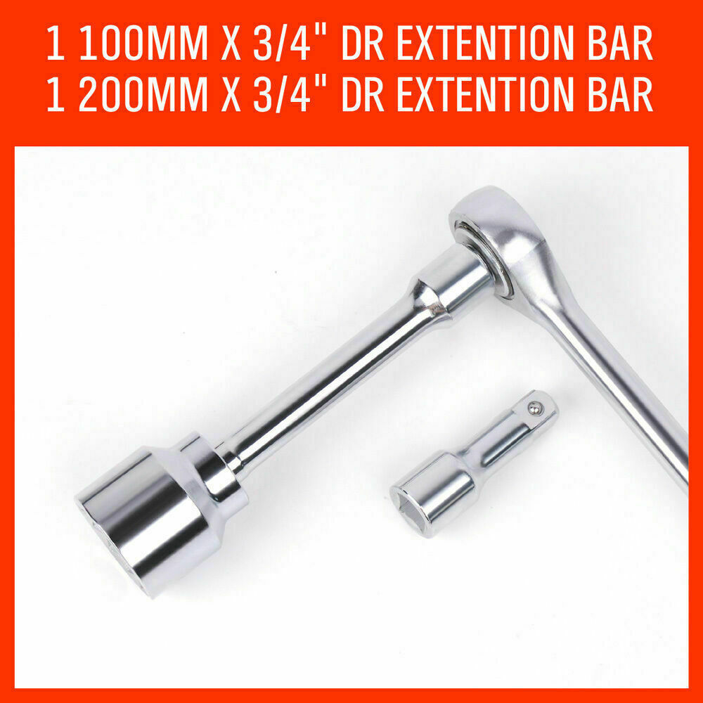27Pack Heavy-Duty Socket Wrench 3/4" Drive Metric & Imperial Extension