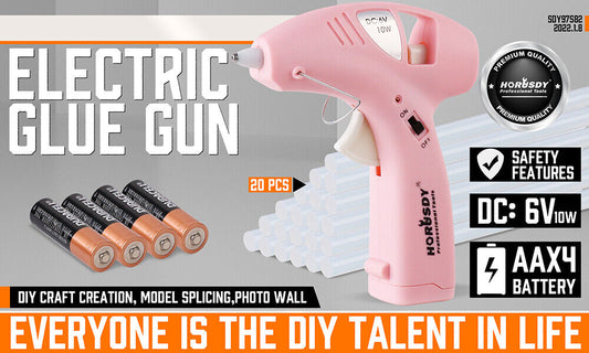 Cordless Hot Glue Gun 20 Glue Sticks & Batteries Included