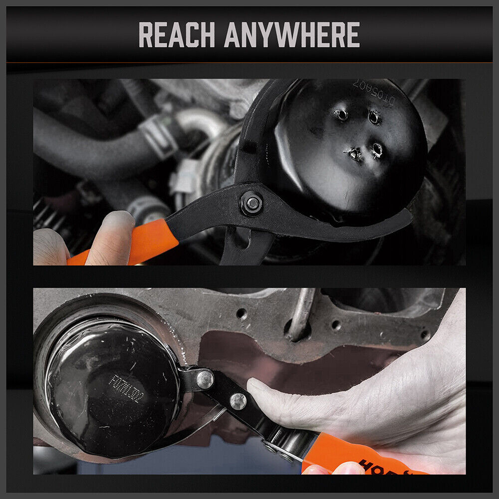 5Pack Oil Filter Wrench Swivel Grip Steel Belt Spanner Universal