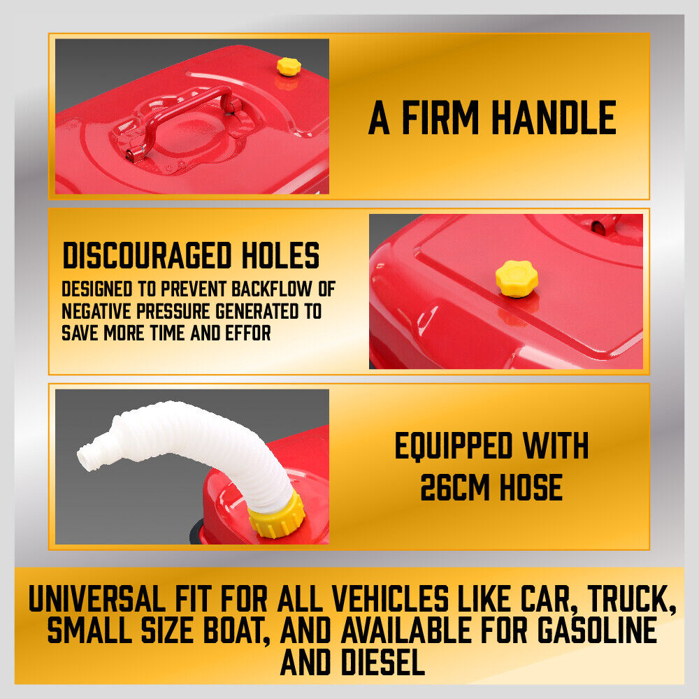 20L Fuel Can Jerry Can Petrol Diesel Spare Container Portable