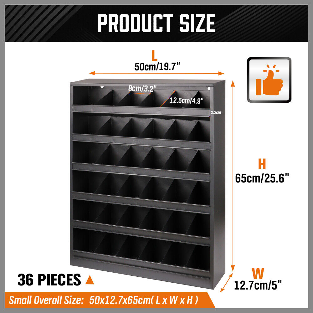 36Pack Bin Storage Rack Parts Holder Shelving Tools Organiser Workshop
