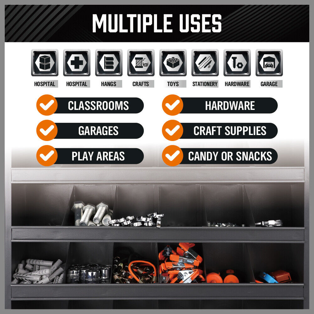 36Pack Bin Storage Rack Parts Holder Shelving Tools Organiser Workshop