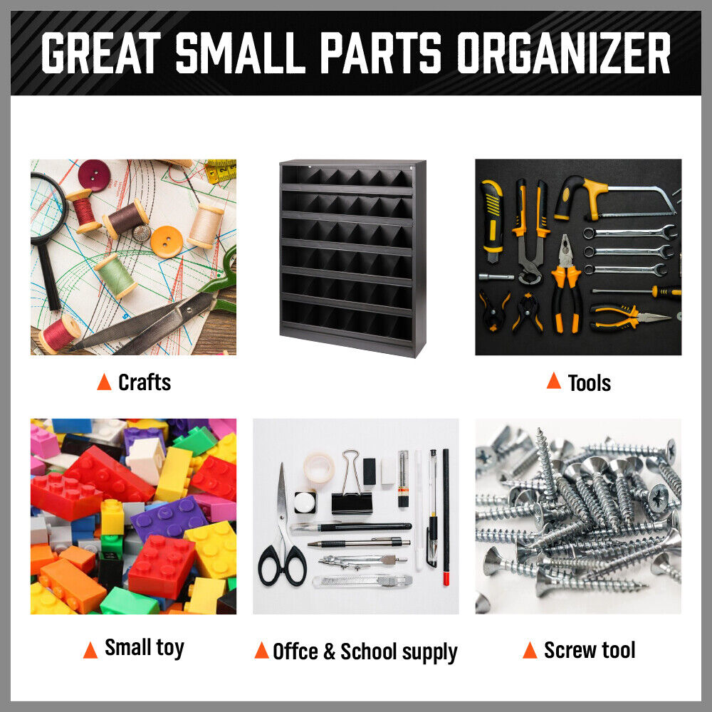 36Pack Bin Storage Rack Parts Holder Shelving Tools Organiser Workshop