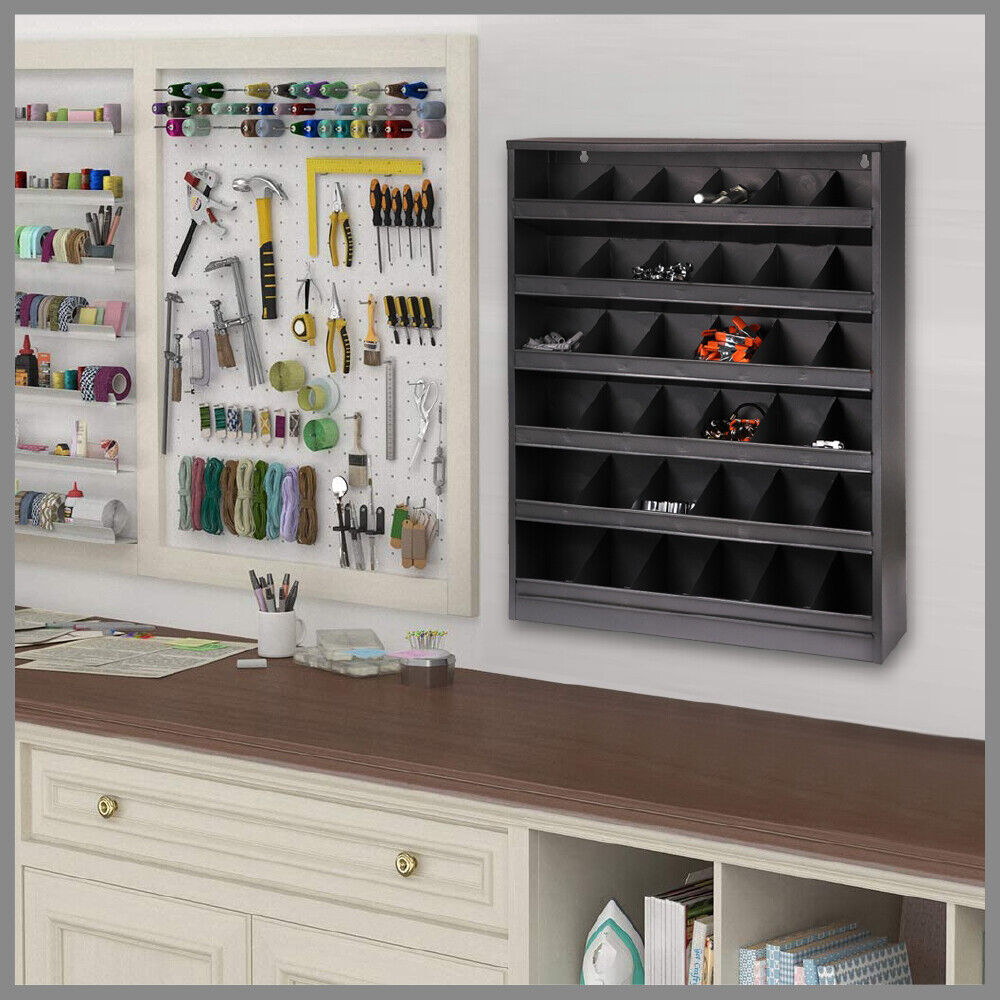 36Pack Bin Storage Rack Parts Holder Shelving Tools Organiser Workshop