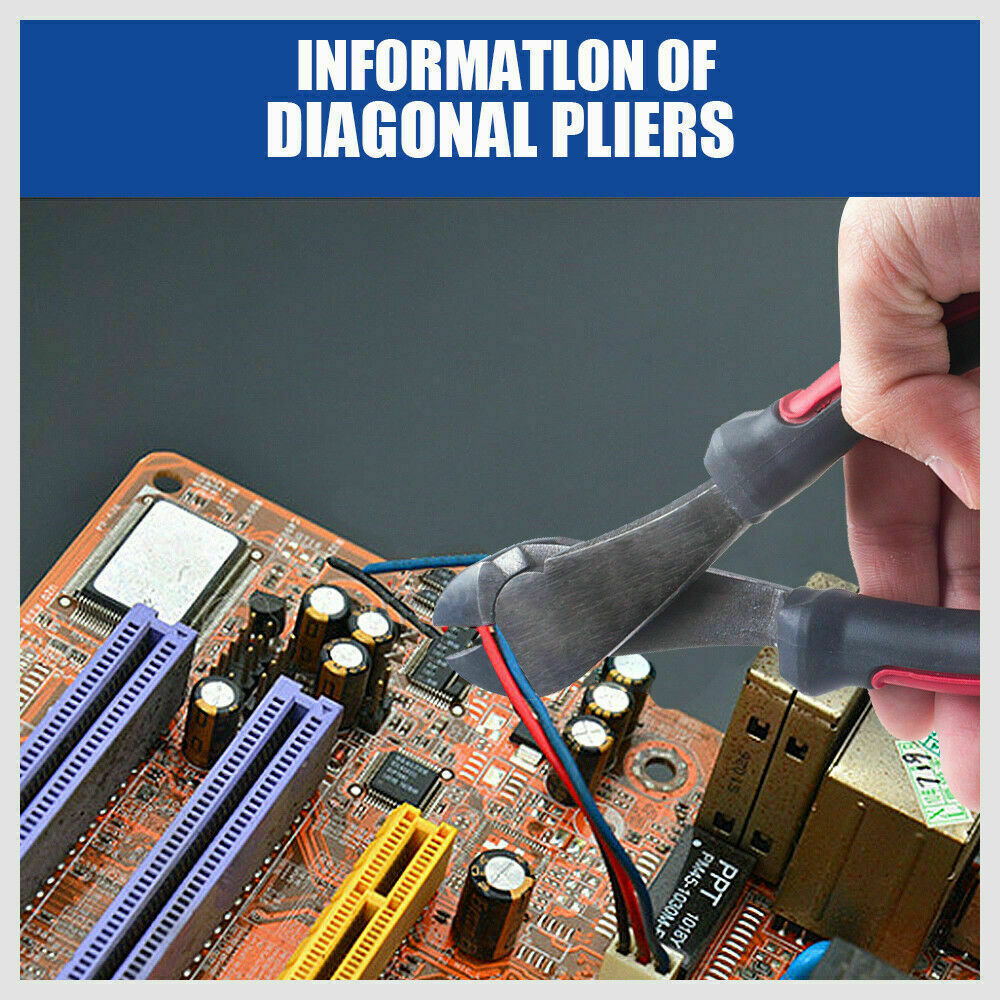 7" Flush Side Cutter Diagonal Cut Pliers Plastic Nippers Cutting