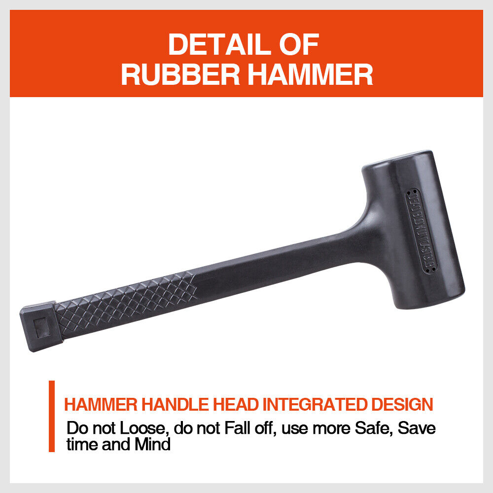 2LB Dead Blow Rubber Mallet Hammer Non Slip Soft Face