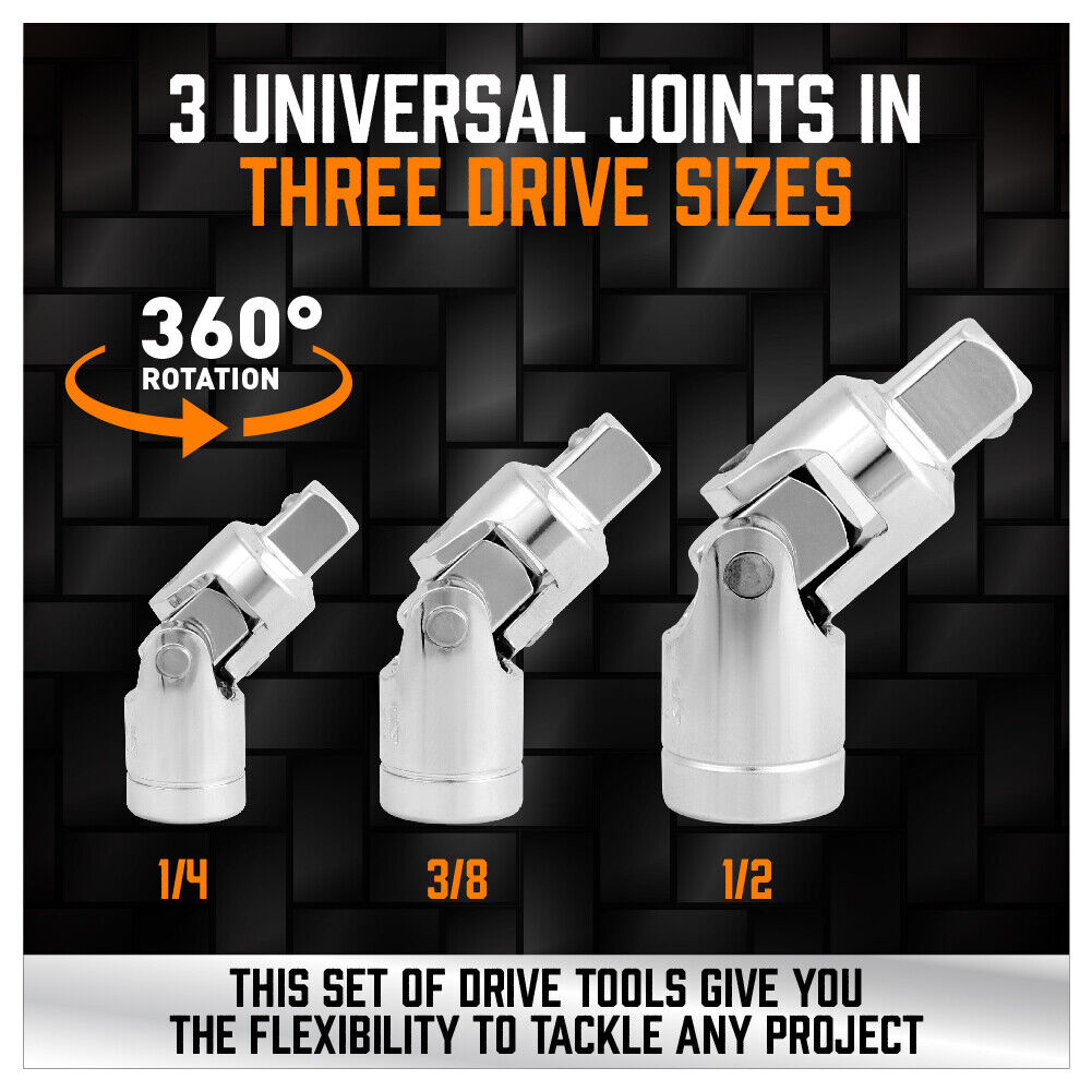 20Pack Socket Extension & Adaptor Flexible Joint Reducer Combination Drive