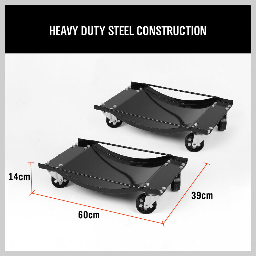 4 Heavy-Duty Wheel Dolly 450 kg 1000 lb Car Positioning
