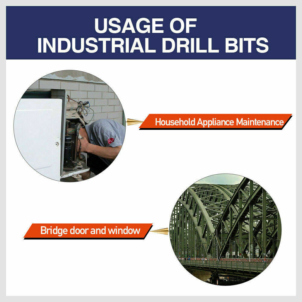 HSS 3pcs Steel Step Cone Drill Titanium Bit Hole Cutter