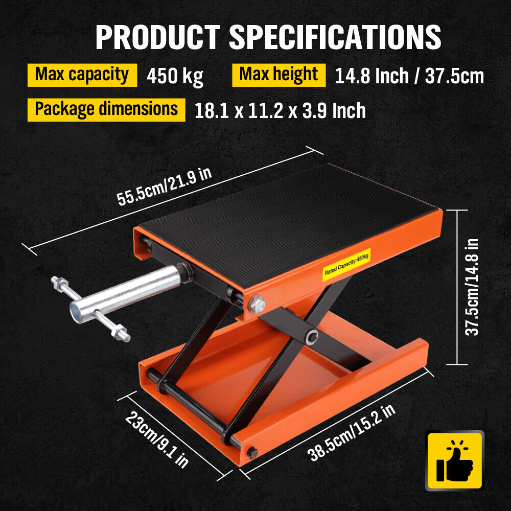 205KG Motorcycle Motorbike Lift Jack Motorcycle Stand Hoist Repair Work