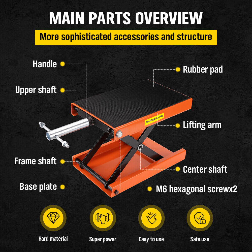 205KG Motorcycle Motorbike Lift Jack Motorcycle Stand Hoist Repair Work