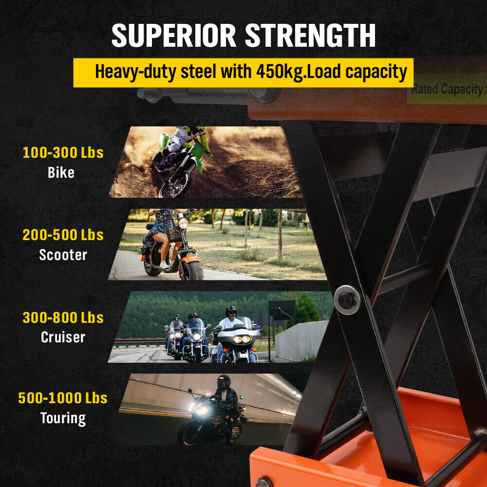205KG Motorcycle Motorbike Lift Jack Motorcycle Stand Hoist Repair Work