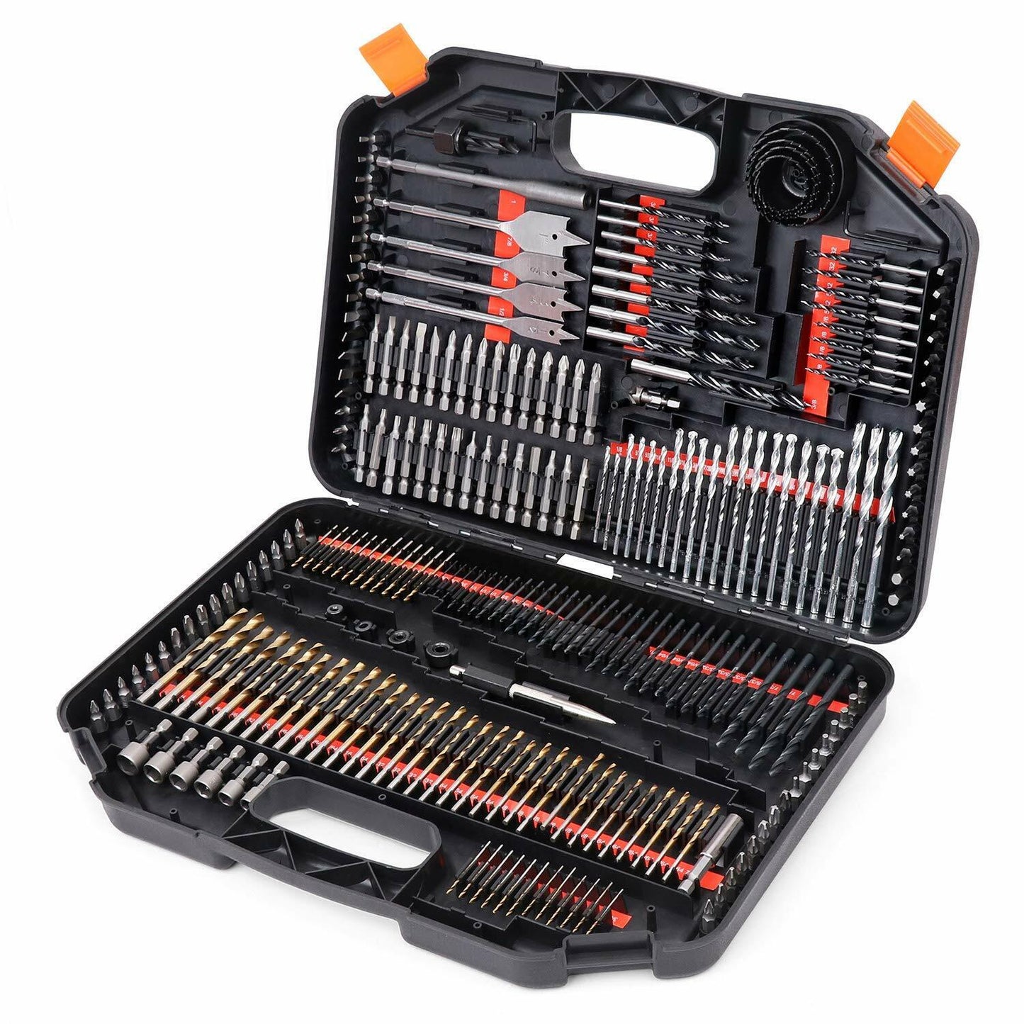 246Pack Combination Drill Bits Wood Hole Saw Metal Cement Screwdriver