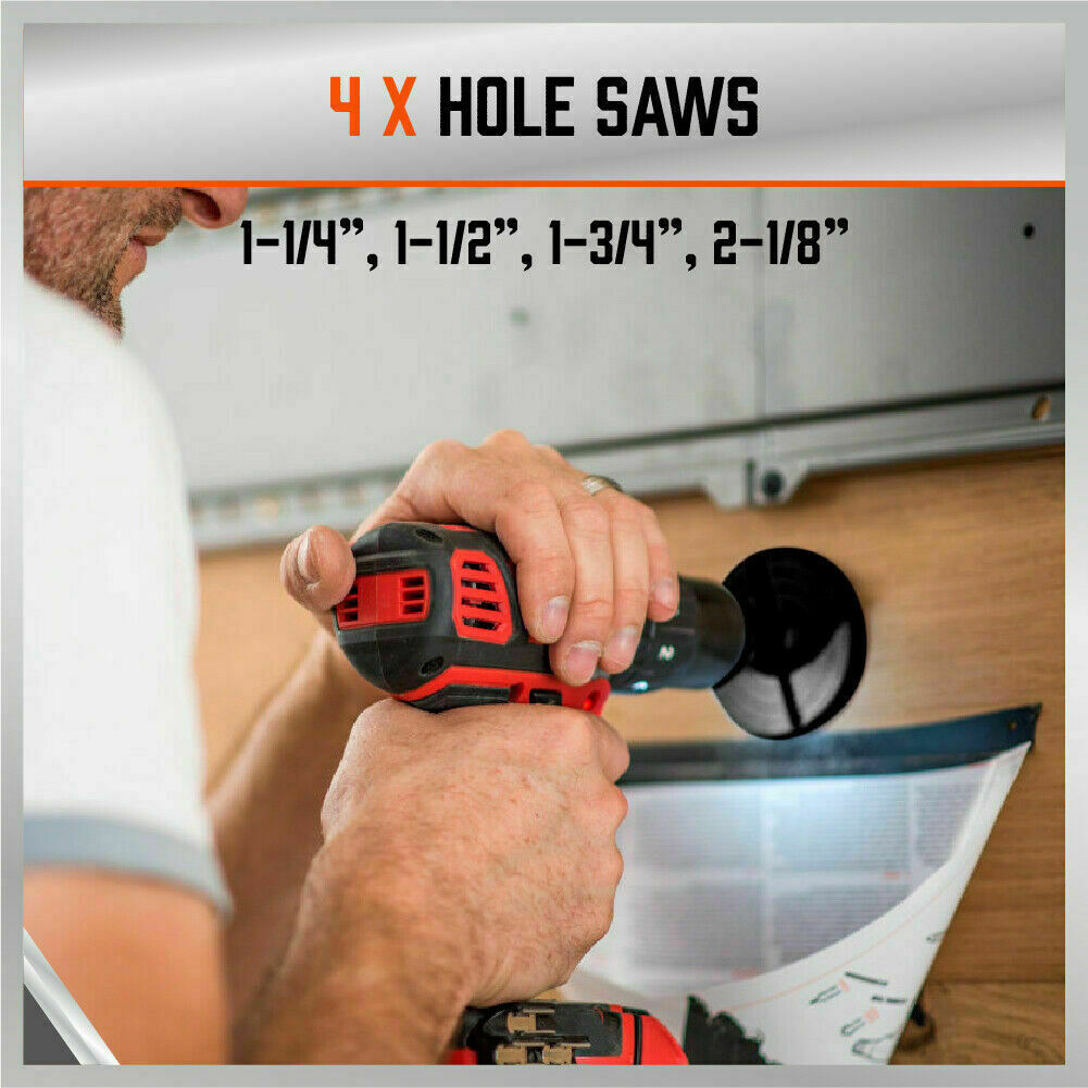 246Pack Combination Drill Bits Wood Hole Saw Metal Cement Screwdriver