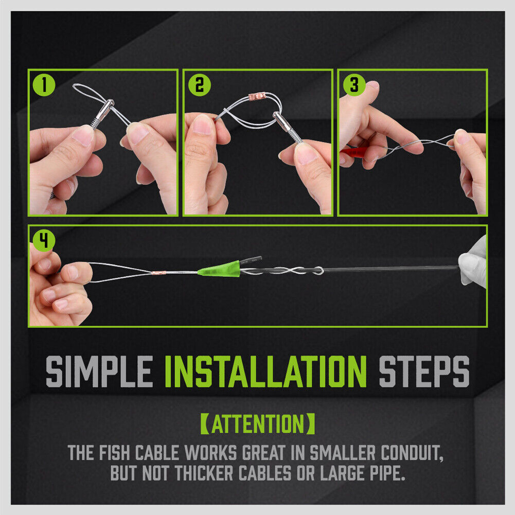 15m Fibreglass Push Pull Rods Cable Cavity Electrician Contractor Wire