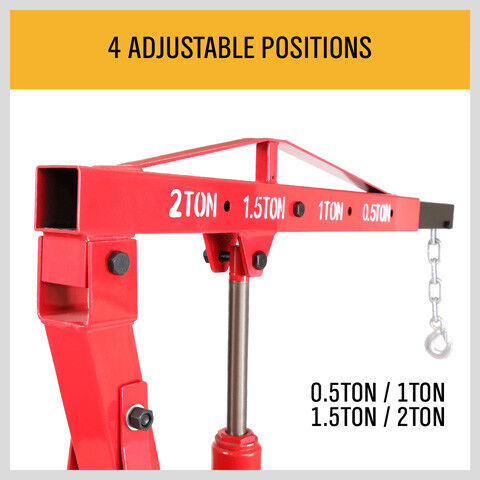 2-Ton Hydraulic Engine Crane Foldable Hoist Stand for Mobile Garage