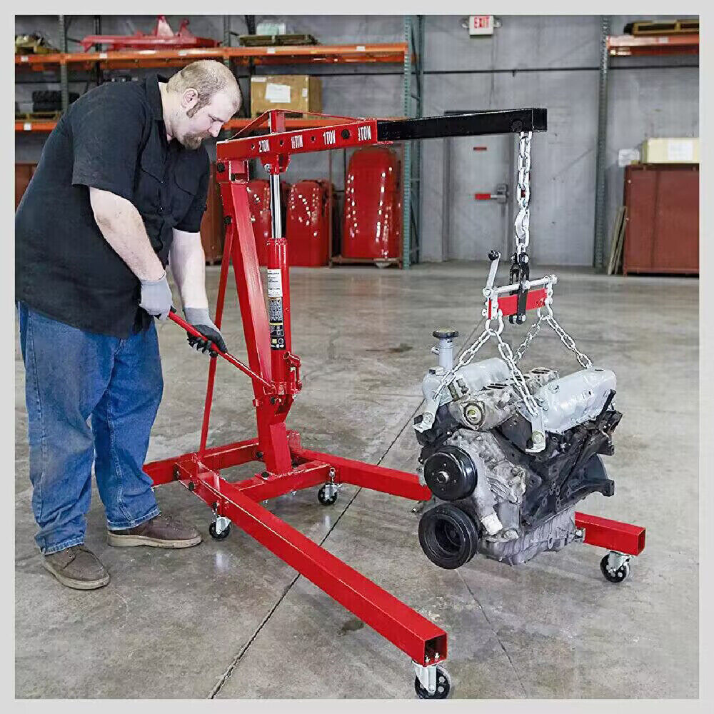 2-Ton Hydraulic Engine Crane Foldable Hoist Stand for Mobile Garage