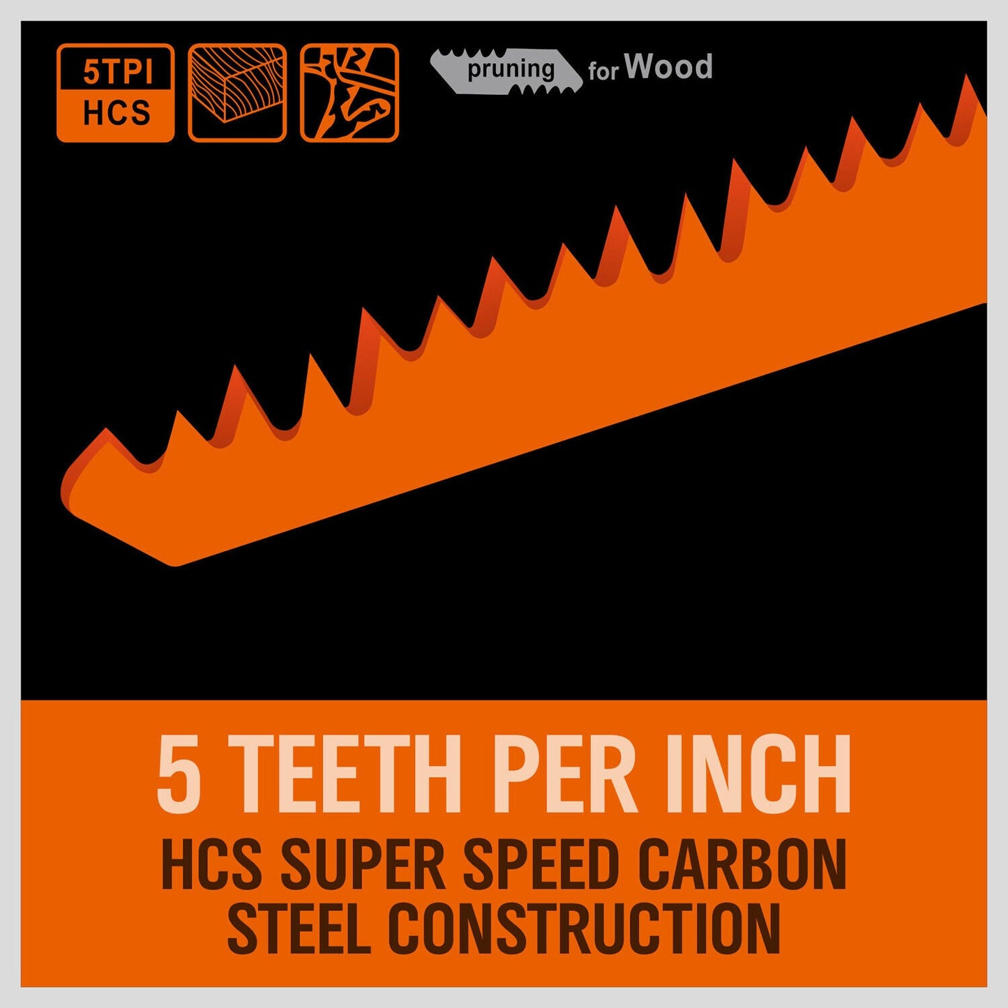 5Pack 300mm Reciprocating Saw Blades 5TPI Wood Timber Pruning Tool