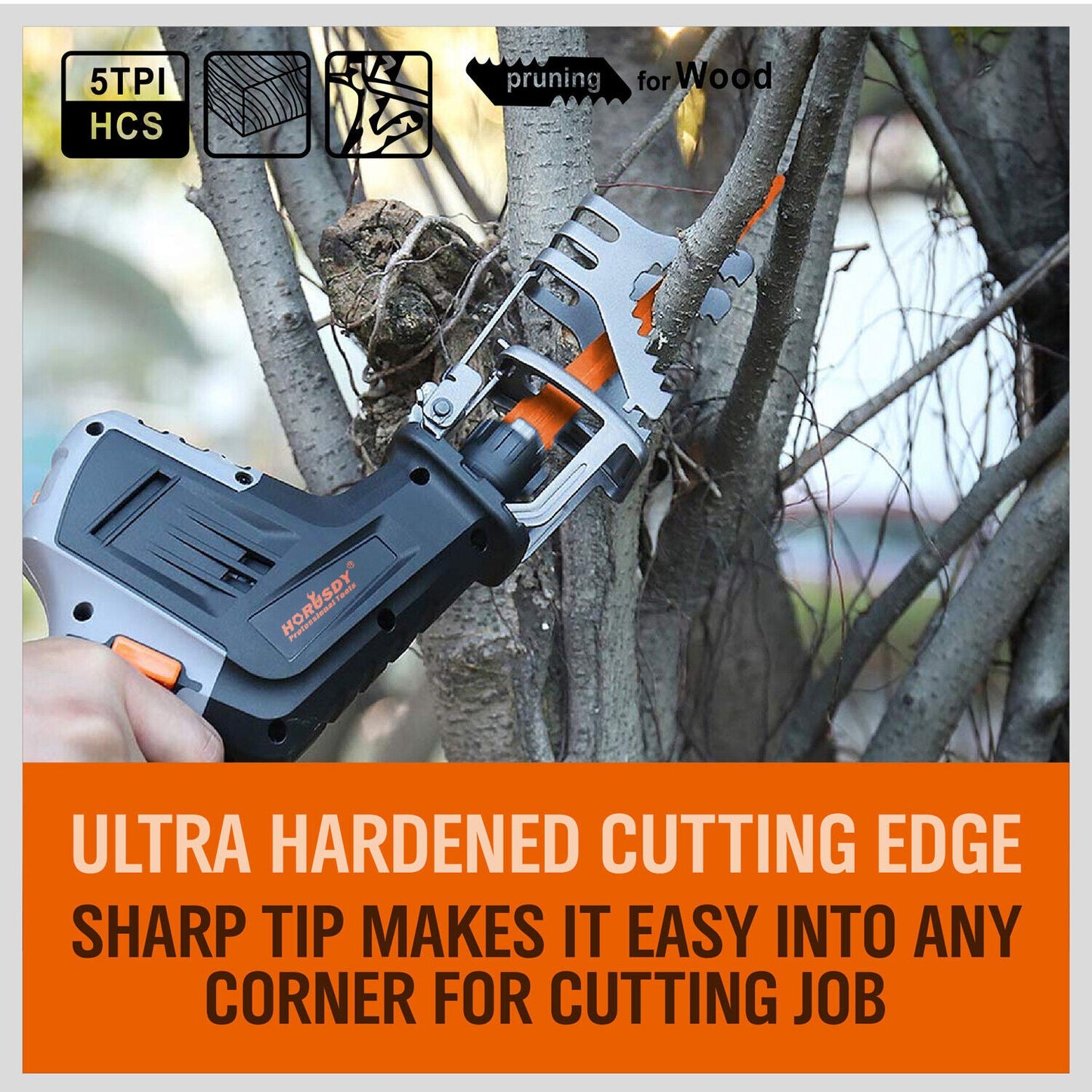 5Pack 300mm Reciprocating Saw Blades 5TPI Wood Timber Pruning Tool