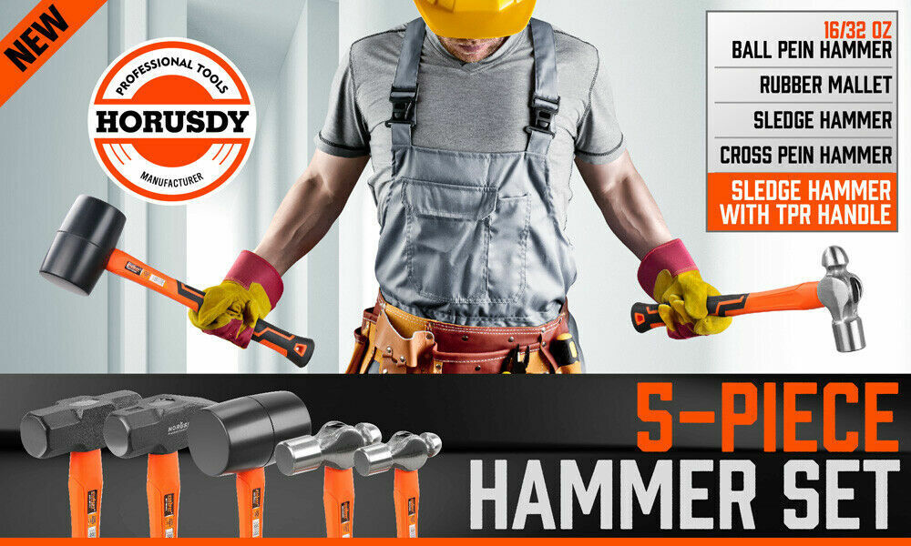 5Pack Hammer Rubber / Ball Pein / Sledge / Cross
