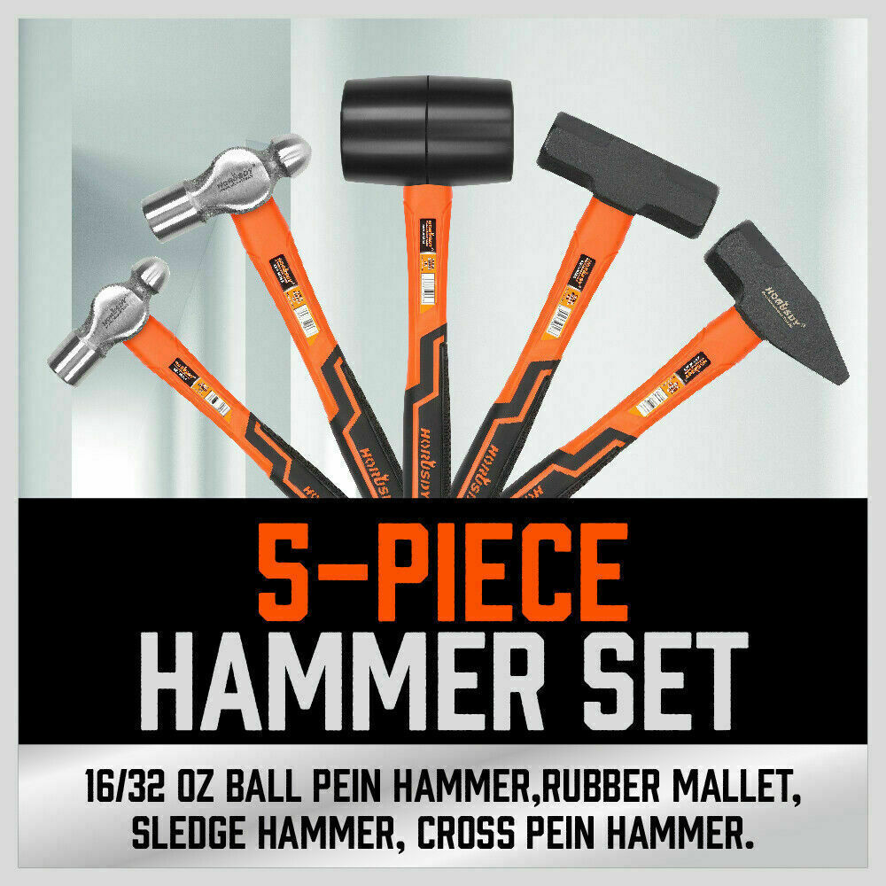 5Pack Hammer Rubber / Ball Pein / Sledge / Cross