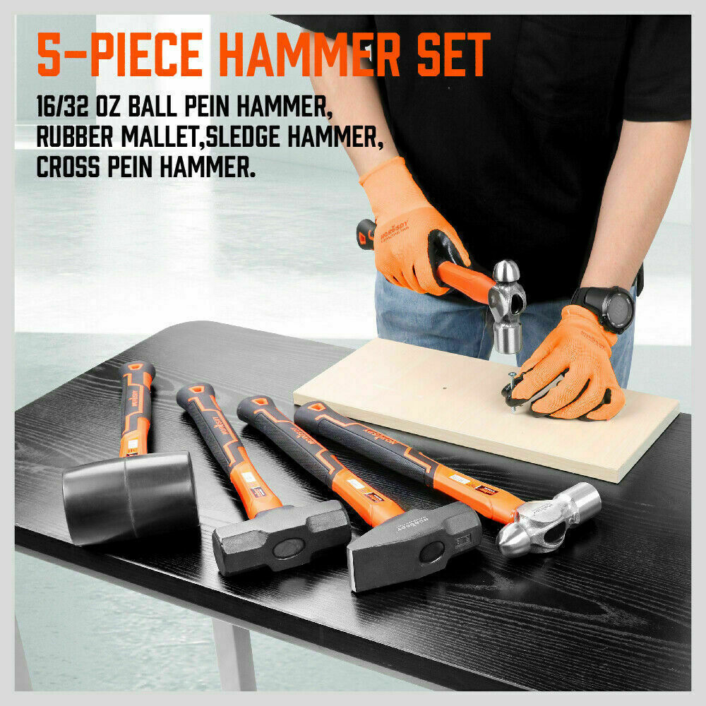 5Pack Hammer Rubber / Ball Pein / Sledge / Cross