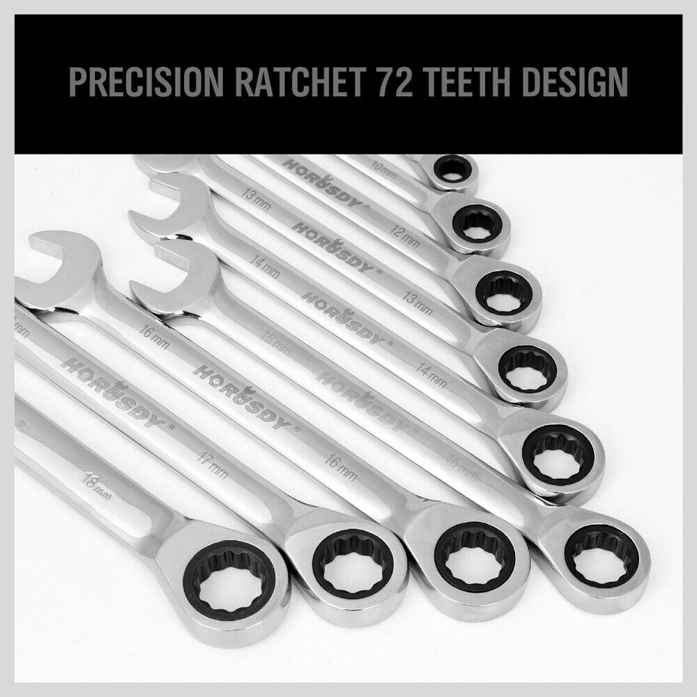 20Pack Ratchet Spanner Metric & Imperial Combination Wrench Open End