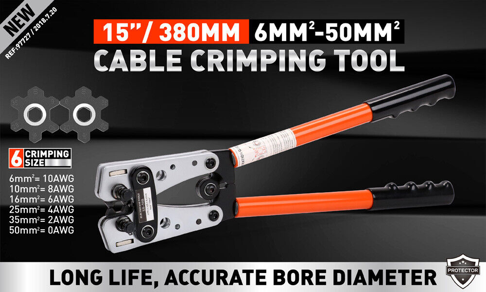 6-50 mm2 Wire Crimper Cable Crimp Electric Tube Crimping Hand