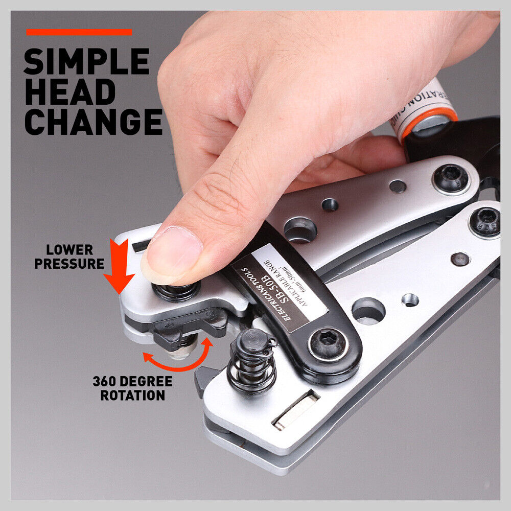 6-50 mm2 Wire Crimper Cable Crimp Electric Tube Crimping Hand