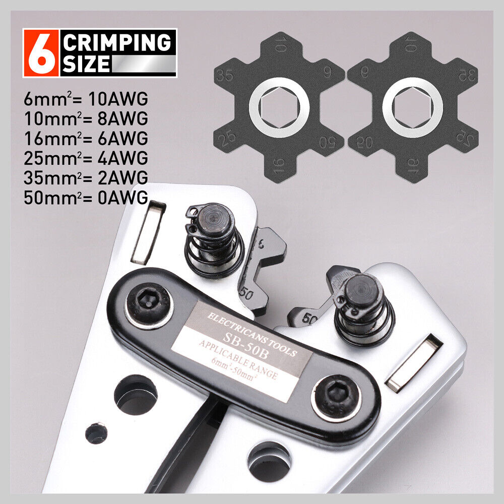 6-50 mm2 Wire Crimper Cable Crimp Electric Tube Crimping Hand