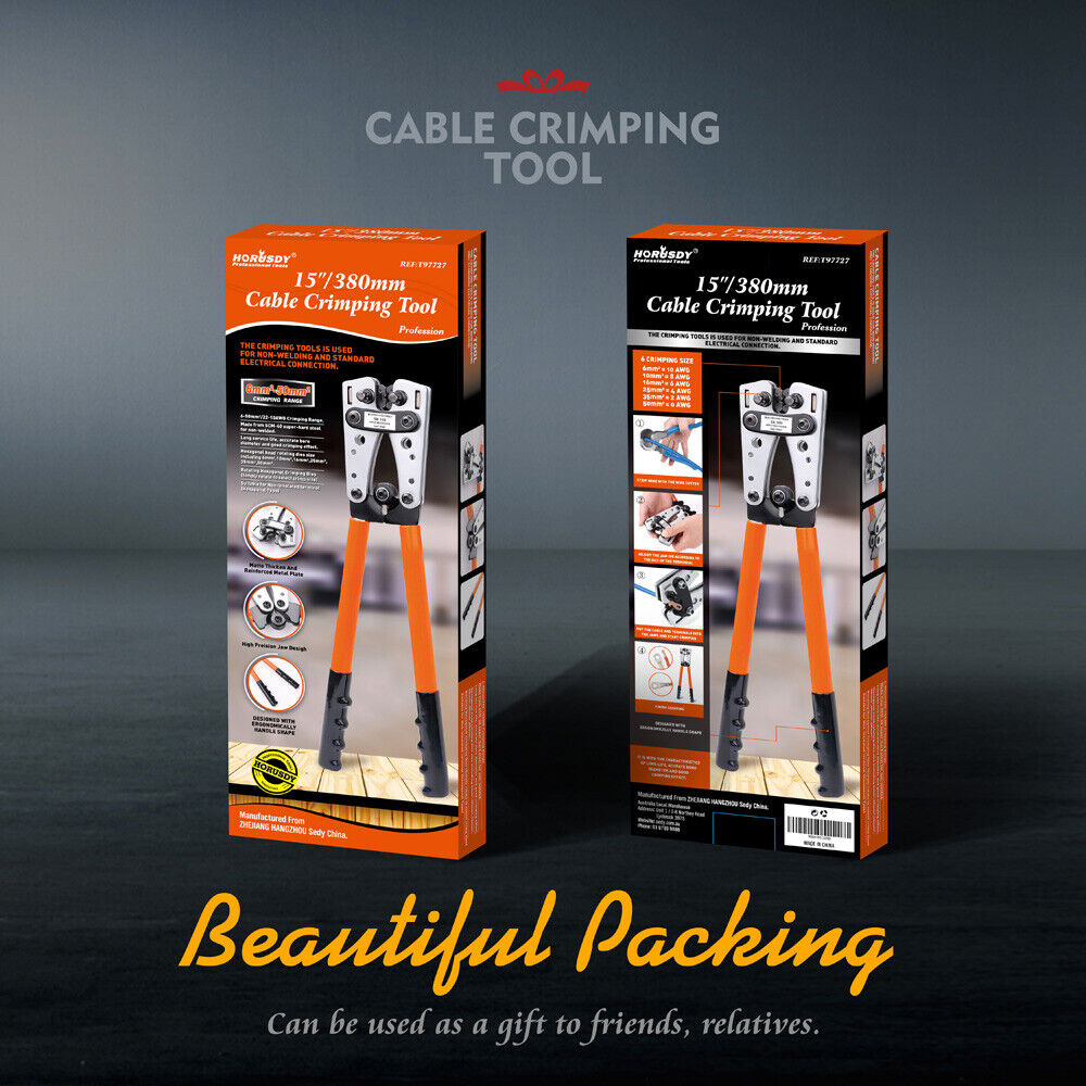 6-50 mm2 Wire Crimper Cable Crimp Electric Tube Crimping Hand