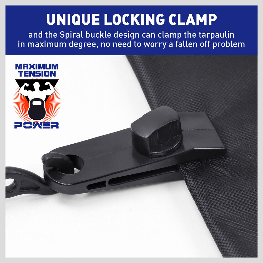 8Pack Awning Tarp Clamp Clips Hangers Survival Tent Emergency Grommet