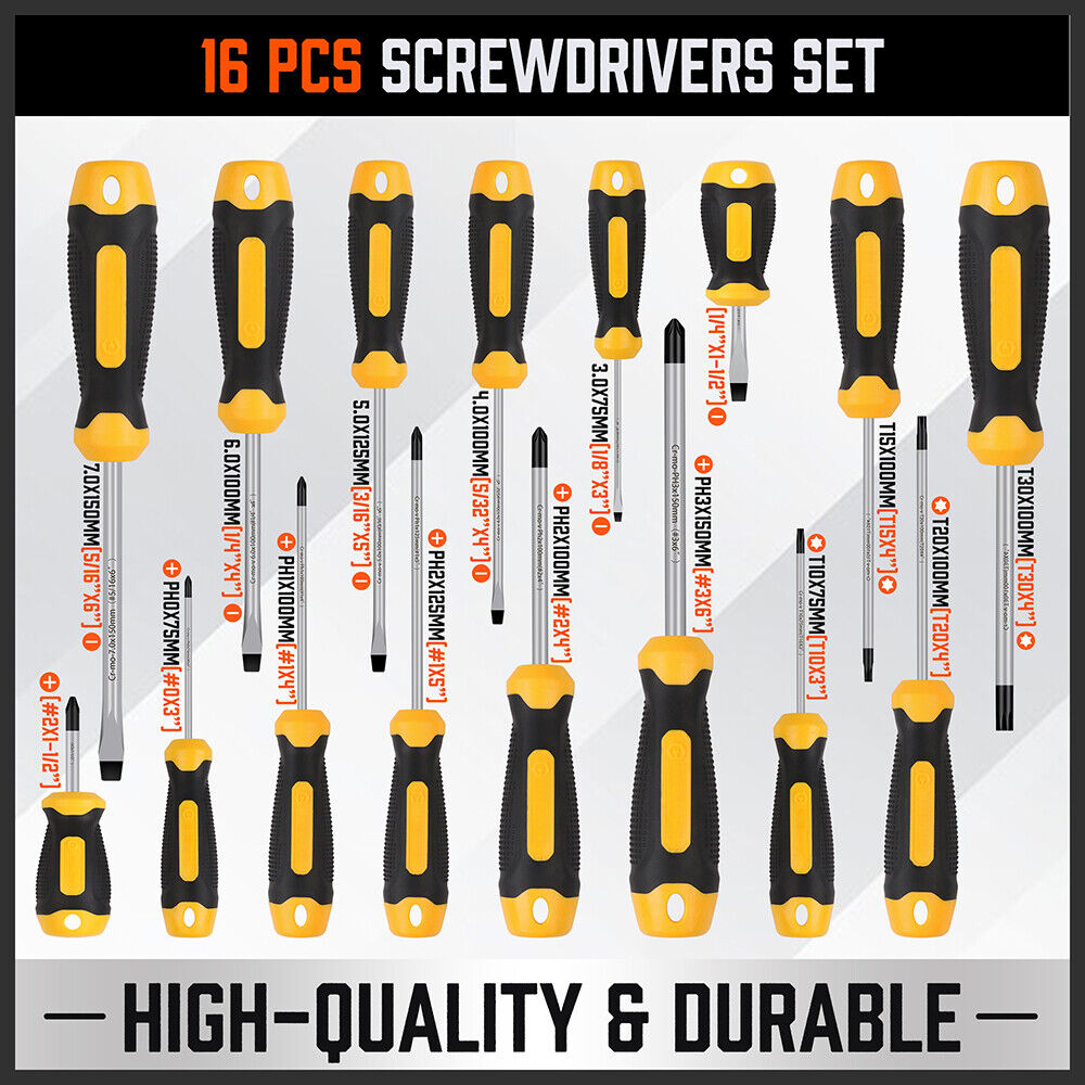 57-Piece Magnetic Screwdriver Slotted Phillips Bit Hex Pozidriv Torx Key
