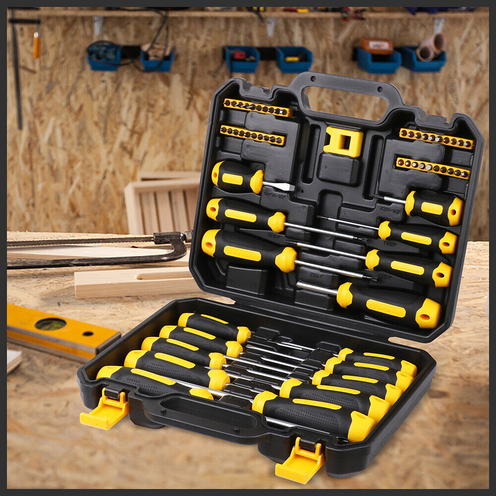 57-Piece Magnetic Screwdriver Slotted Phillips Bit Hex Pozidriv Torx Key