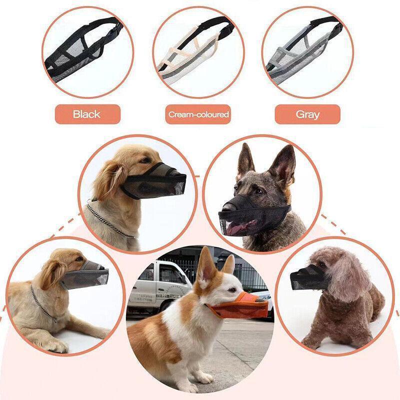 Adjustable XS Size Pet Dog Mask Mouth Muzzle Anti Barking Bite Stop Chewing Mask - Black