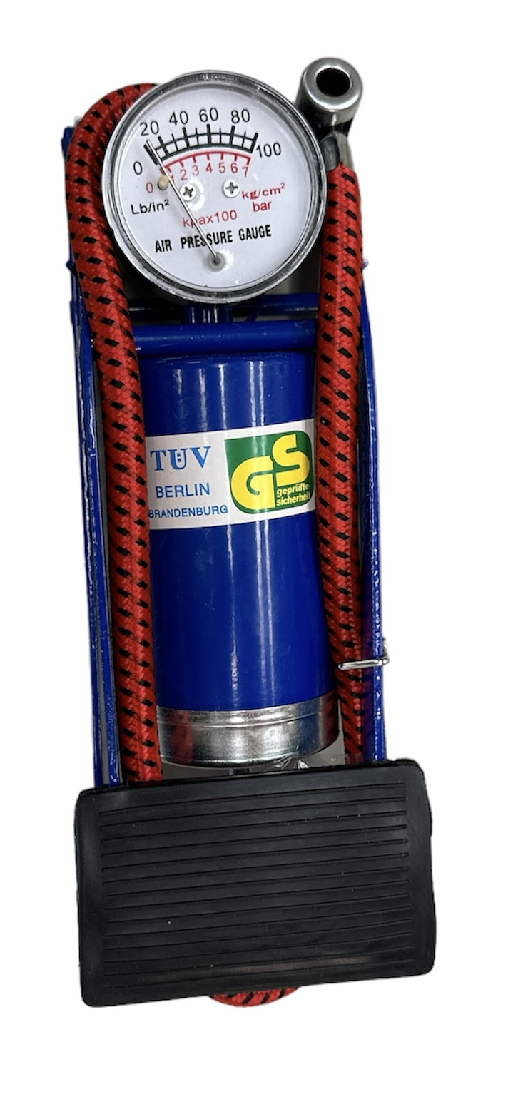 2x HIGH PRESSURE FOOT PUMP Ball Bicycle Motorbike Car tyre Inflator Tyre Air