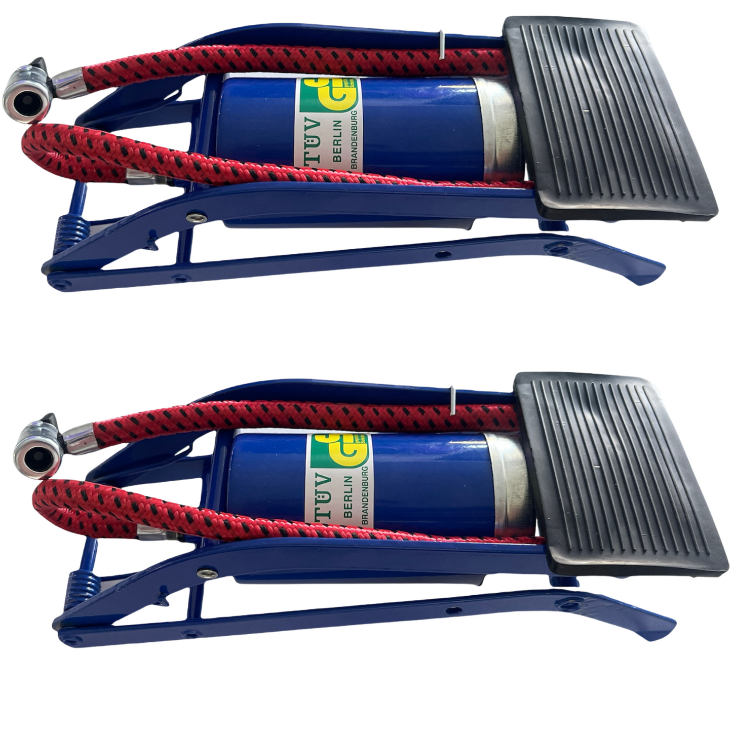 2x HIGH PRESSURE FOOT PUMP Ball Bicycle Motorbike Car tyre Inflator Tyre Air