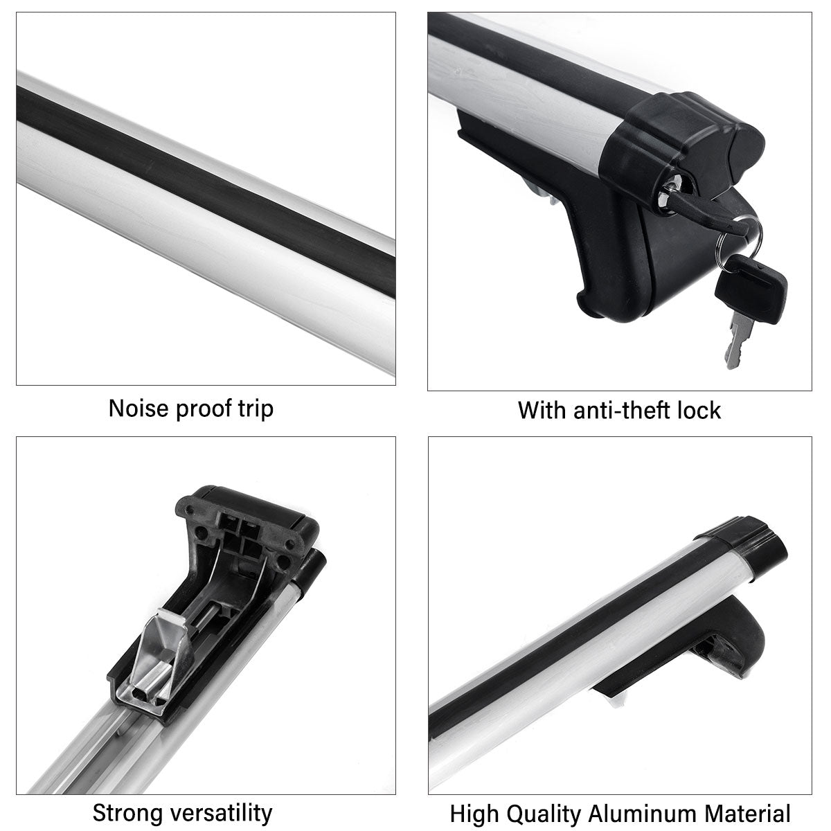 125CM Universal Adjustable Aluminum Alloy Car Roof Rack Cross Bars
